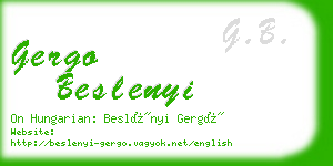 gergo beslenyi business card